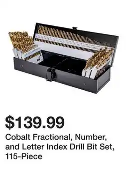 Harbor Freight Tools Cobalt Fractional, Number, and Letter Index Drill Bit Set, 115-Piece offer