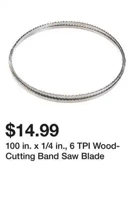 Harbor Freight Tools 100 in. x 1/4 in., 6 TPI Wood-Cutting Band Saw Blade offer