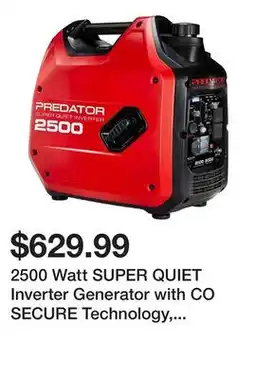 Harbor Freight Tools 2500 Watt SUPER QUIET Inverter Generator with CO SECURE Technology, EPA offer