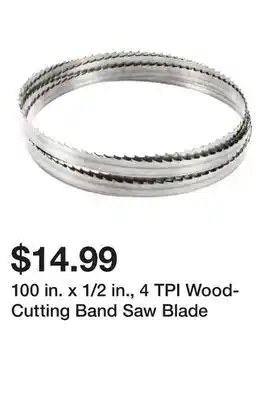 Harbor Freight Tools 100 in. x 1/2 in., 4 TPI Wood-Cutting Band Saw Blade offer