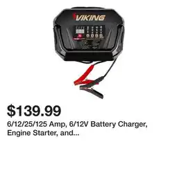 Harbor Freight Tools 6/12/25/125 Amp, 6/12V Battery Charger, Engine Starter, and Alternator Tester offer