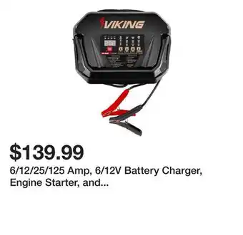 Harbor Freight Tools 6/12/25/125 Amp, 6/12V Battery Charger, Engine Starter, and Alternator Tester offer