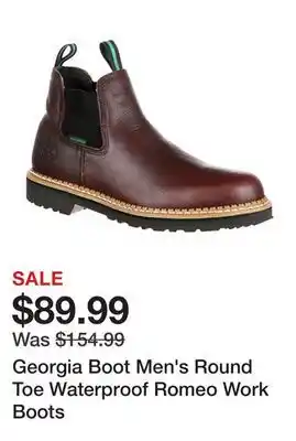 Tractor Supply Company Georgia Boot Men's Round Toe Waterproof Romeo Work Boots offer