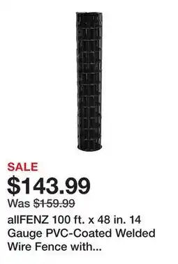 Tractor Supply Company allFENZ 100 ft. x 48 in. 14 Gauge PVC-Coated Welded Wire Fence with 2 in. x 4 in. Mesh, Black offer