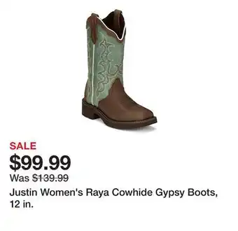 Tractor Supply Company Justin Women's Raya Cowhide Gypsy Boots, 12 in offer