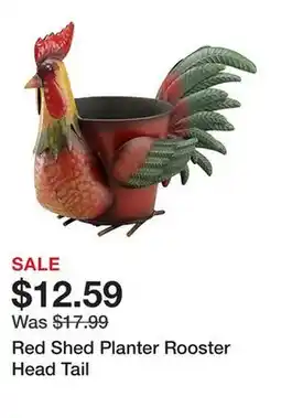 Tractor Supply Company Red Shed Planter Rooster Head Tail offer
