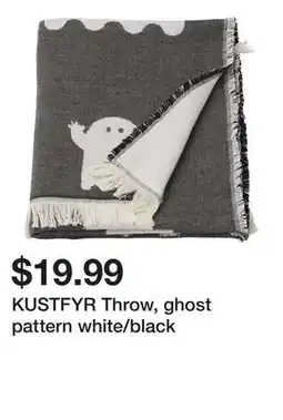 Ikea KUSTFYR Throw, ghost pattern white/black offer