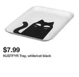 Ikea KUSTFYR Tray, white/cat black offer
