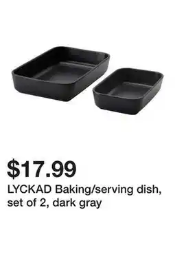 Ikea LYCKAD Baking/serving dish, set of 2, dark gray offer