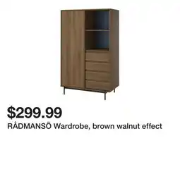 Ikea RÅDMANSÖ Wardrobe, brown walnut effect offer