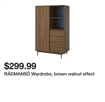 Ikea RÅDMANSÖ Wardrobe, brown walnut effect offer