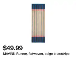 Ikea MÄVINN Runner, flatwoven, beige blue/stripe offer