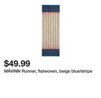 Ikea MÄVINN Runner, flatwoven, beige blue/stripe offer