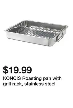 Ikea KONCIS Roasting pan with grill rack, stainless steel offer