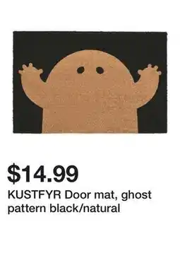 Ikea KUSTFYR Door mat, ghost pattern black/natural offer