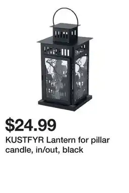 Ikea KUSTFYR Lantern for pillar candle, in/out, black offer