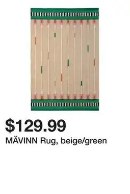 Ikea MÄVINN Rug, beige/green offer