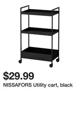 Ikea NISSAFORS Utility cart, black offer