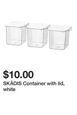Ikea SKÅDIS Container with lid, white offer