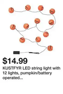 Ikea KUSTFYR LED string light with 12 lights, pumpkin/battery operated outdoor offer