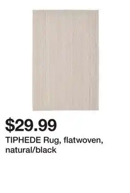 Ikea TIPHEDE Rug, flatwoven, natural/black offer
