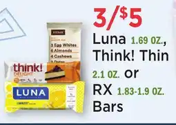 Heinen's Luna 1.69 OZ., Think! Thin 2.1 OZ. or RX 1.83-1.9 OZ. Bars offer