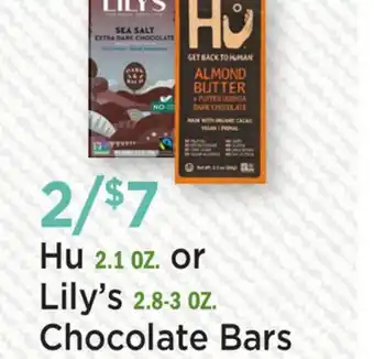 Heinen's Hu 2.1 OZ. or Lily's 2.8-3 OZ. Chocolate Bars offer