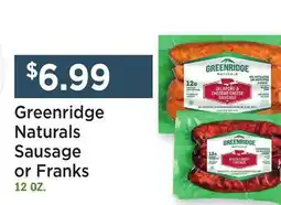 Heinen's Greenridge Naturals Sausage or Franks offer