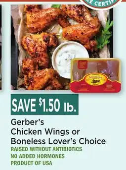 Heinen's Gerber's Chicken Wings or Boneless Lover's Choice offer