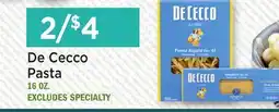 Heinen's De Cecco Pasta offer