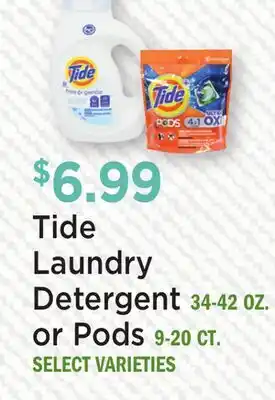 Heinen's Tide Laundry Detergent 34-42 OZ. or Pods 9-20 CT offer