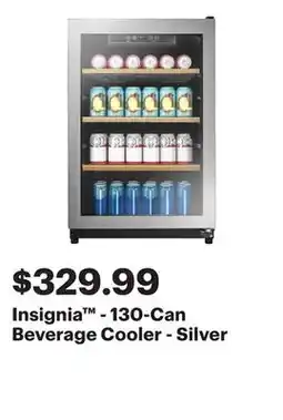 Best Buy Insignia - 130-Can Beverage Cooler - Silver offer