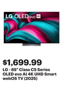 Best Buy LG - 65 Class C5 Series OLED evo AI 4K UHD Smart webOS TV (2025) offer