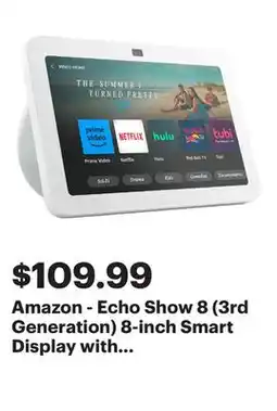 Best Buy Amazon - Echo Show 8 (3rd Generation) 8-inch Smart Display with Alexa - Glacier White offer