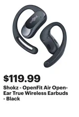Best Buy Shokz - OpenFit Air Open-Ear True Wireless Earbuds - Black offer