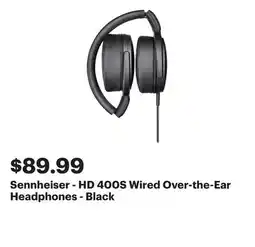 Best Buy Sennheiser - HD 400S Wired Over-the-Ear Headphones - Black offer