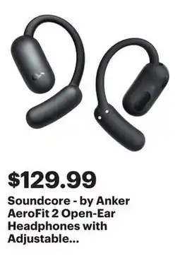 Best Buy Soundcore - by Anker AeroFit 2 Open-Ear Headphones with Adjustable Ear Hooks - Black offer