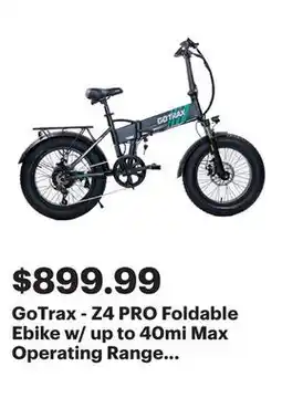Best Buy GoTrax - Z4 PRO Foldable Ebike w/ up to 40mi Max Operating Range and 28 mph Max Speed - Black offer