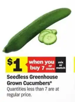 Meijer Seedless greenhouse grown cucumbers offer
