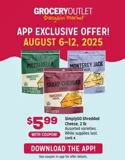 Grocery Outlet SimplyGO Shredded Cheese offer