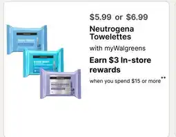 Walgreens Neutrogena Towelettes offer