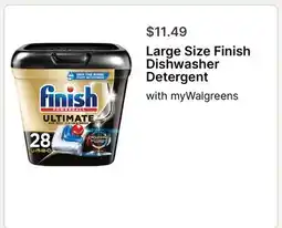 Walgreens Large Size Finish Dishwasher Detergent offer