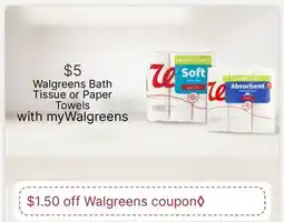 Walgreens Walgreens Bath Tissue or Paper Towels offer