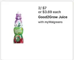 Walgreens Good2Grow Juice offer