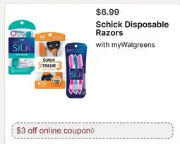 Walgreens Schick Disposable Razors offer