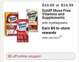 Walgreens Schiff Move Free Vitamins and Supplements offer
