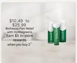 Walgreens Biofreeze Pain Relief offer