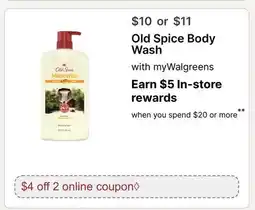 Walgreens Old Spice Body Wash offer