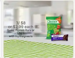 Walgreens Quest Protein Bars or Chips offer