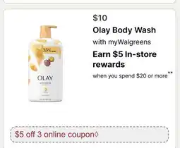 Walgreens Olay Body Wash offer